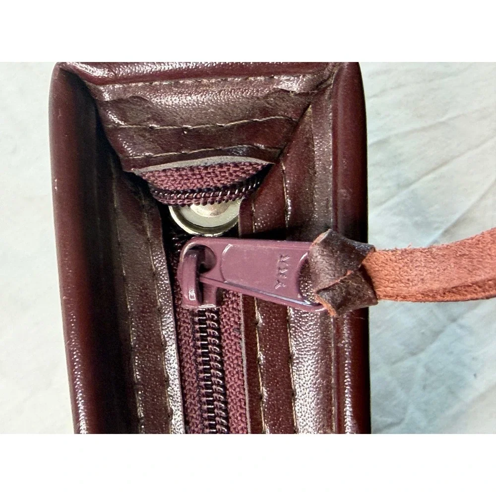 Vtg Professional Burgundy Zippered 3-Ring Binder Organizer Portfolio Inserts YKK
